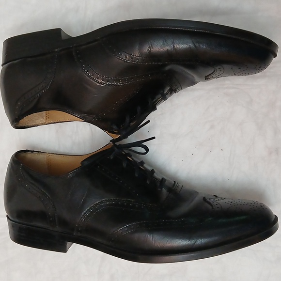 Stacy Adams Leather Wingtip Shoes, Black, 9.5M - Picture 5 of 10